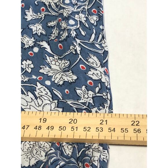 H & M L.O.O.G Women's Floral Flowy Oversized Dress Boho Bohemian Prairie Blue 8 - Picture 9 of 10